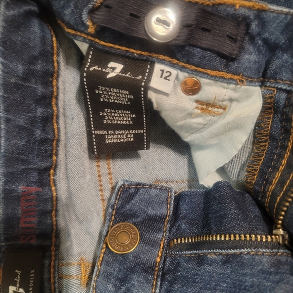 7 for all ManKind 'Slimmy jeans' Boys/youth size 12 adjustable-waisted - Picture 4 of 5